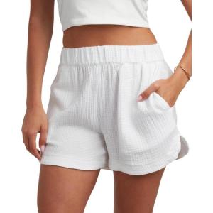 Spyder Womens Shorts – Lightweight Breathable Woven Pull On Shorts for Women with Side Pockets for Casual Daily Wear(White)