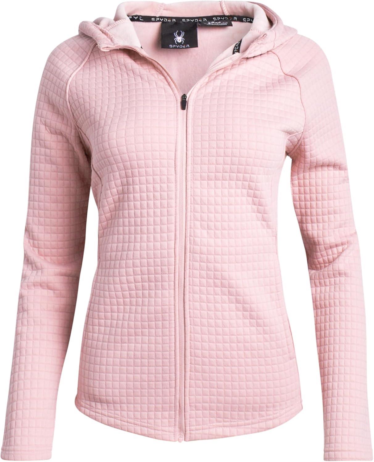 imageSpyder Womens Fleece Sweatshirt UPF 30 Athletic Fleece Zip Up Wind Resistant Sweatshirt Cozy Knit Hoodies for WomenMauve Rose