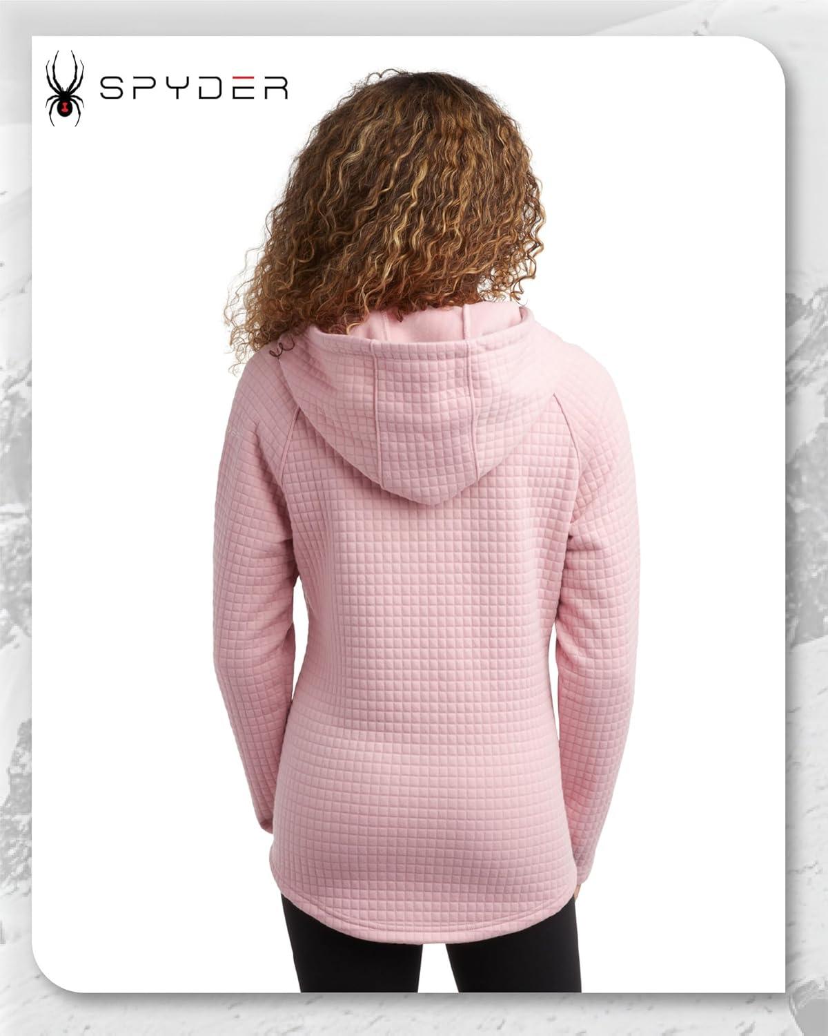 imageSpyder Womens Fleece Sweatshirt UPF 30 Athletic Fleece Zip Up Wind Resistant Sweatshirt Cozy Knit Hoodies for WomenMauve Rose