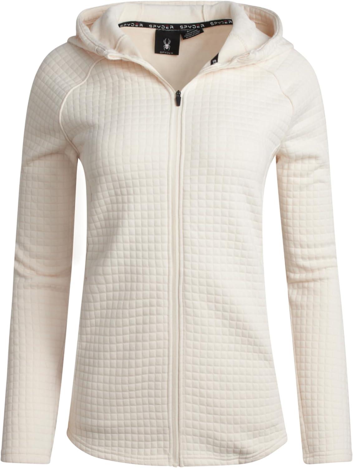 imageSpyder Womens Fleece Sweatshirt UPF 30 Athletic Fleece Zip Up Wind Resistant Sweatshirt Cozy Knit Hoodies for WomenPearl