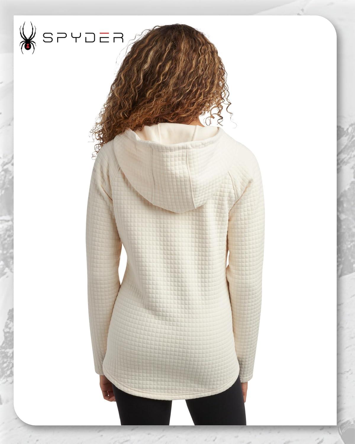 imageSpyder Womens Fleece Sweatshirt UPF 30 Athletic Fleece Zip Up Wind Resistant Sweatshirt Cozy Knit Hoodies for WomenPearl