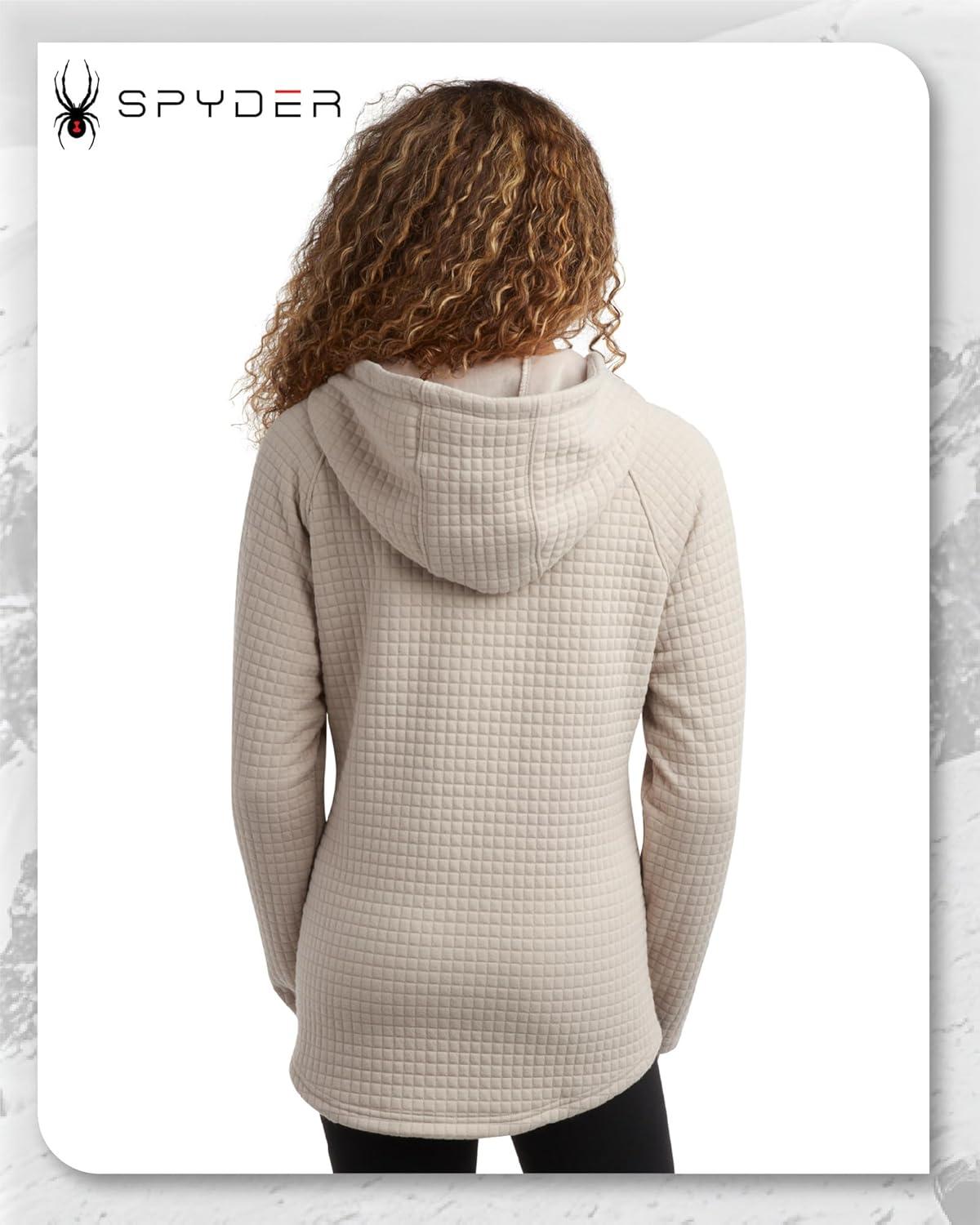 imageSpyder Womens Fleece Sweatshirt UPF 30 Athletic Fleece Zip Up Wind Resistant Sweatshirt Cozy Knit Hoodies for WomenSandstorm