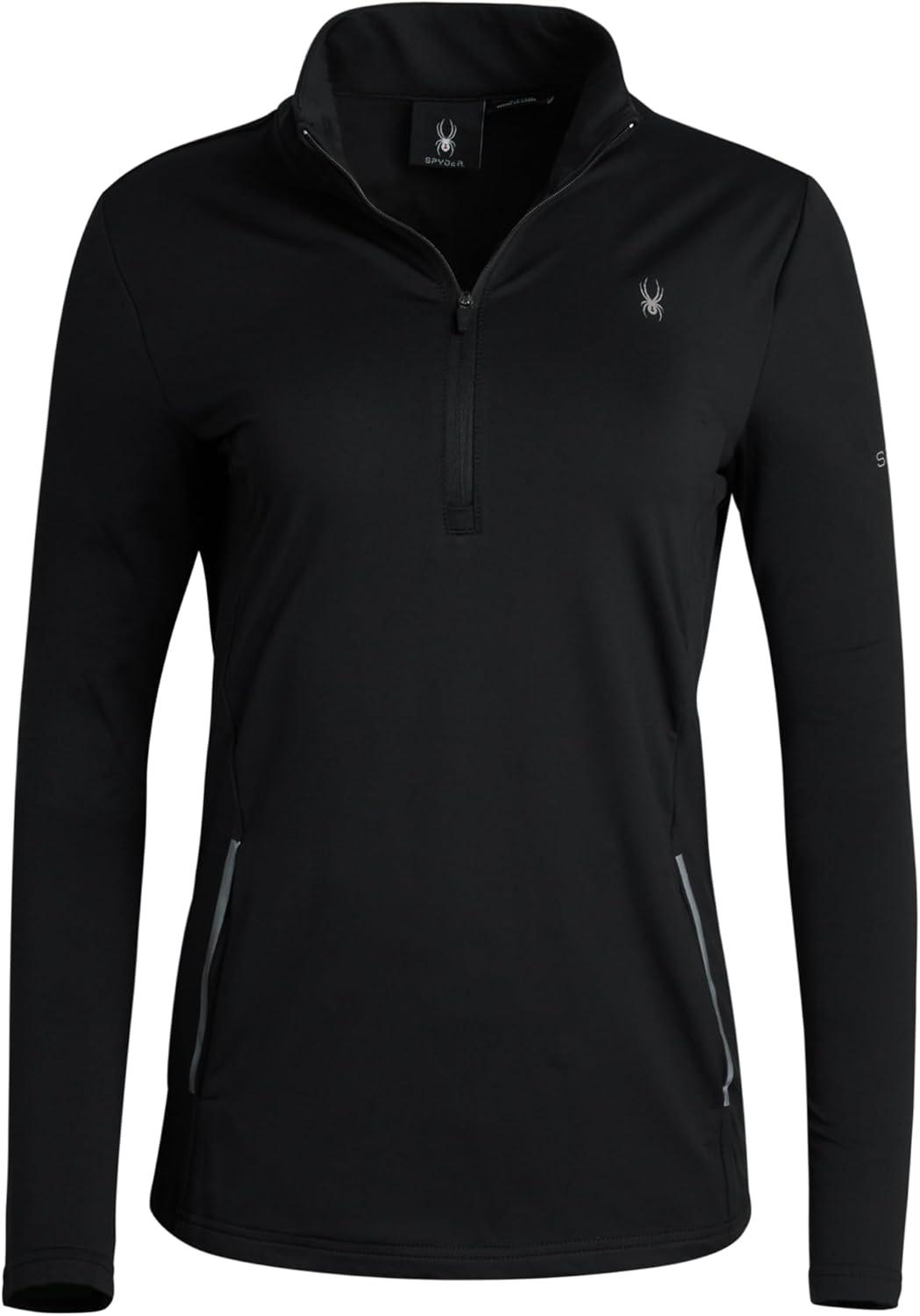 imageSpyder Womens Quarter Zip Pullover Performance Fleece 14 Zipper Mock Neck Sweatshirt Athletic Quarter Zip Pullover WomenBlack