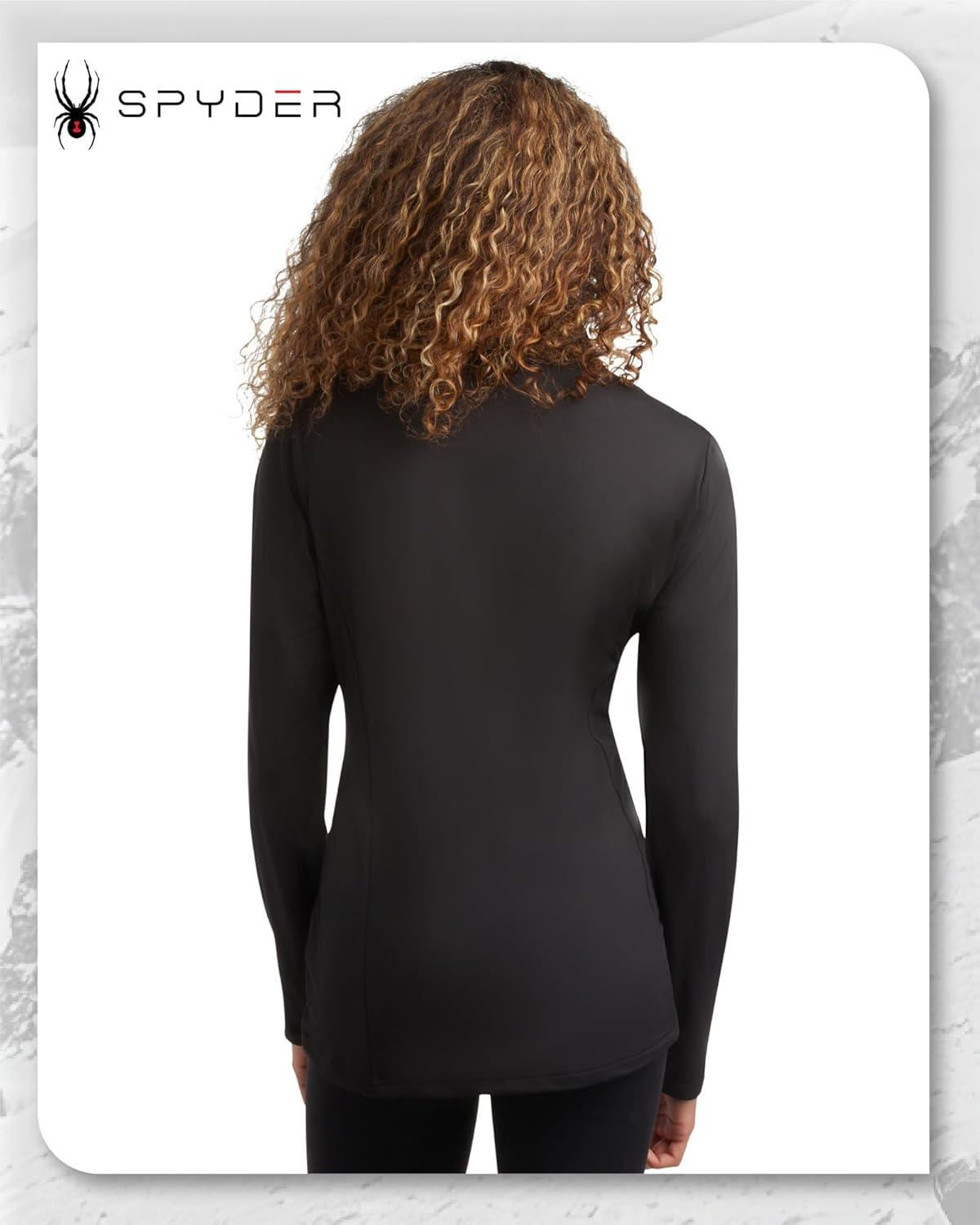 imageSpyder Womens Quarter Zip Pullover Performance Fleece 14 Zipper Mock Neck Sweatshirt Athletic Quarter Zip Pullover WomenBlack