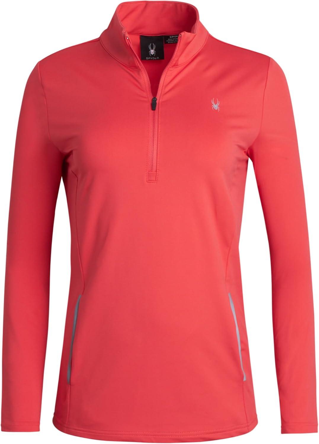 imageSpyder Womens Quarter Zip Pullover Performance Fleece 14 Zipper Mock Neck Sweatshirt Athletic Quarter Zip Pullover WomenCayenne