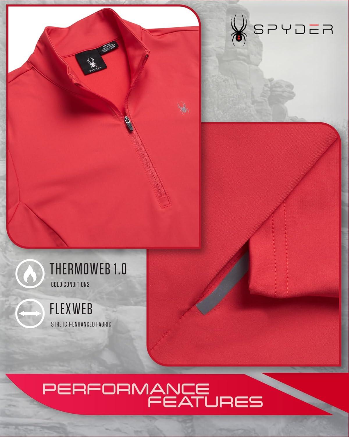 imageSpyder Womens Quarter Zip Pullover Performance Fleece 14 Zipper Mock Neck Sweatshirt Athletic Quarter Zip Pullover WomenCayenne