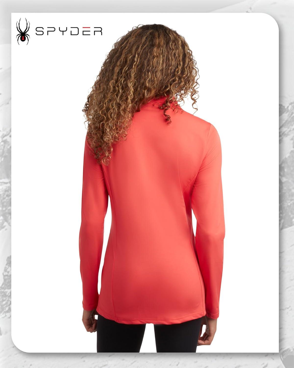 imageSpyder Womens Quarter Zip Pullover Performance Fleece 14 Zipper Mock Neck Sweatshirt Athletic Quarter Zip Pullover WomenCayenne