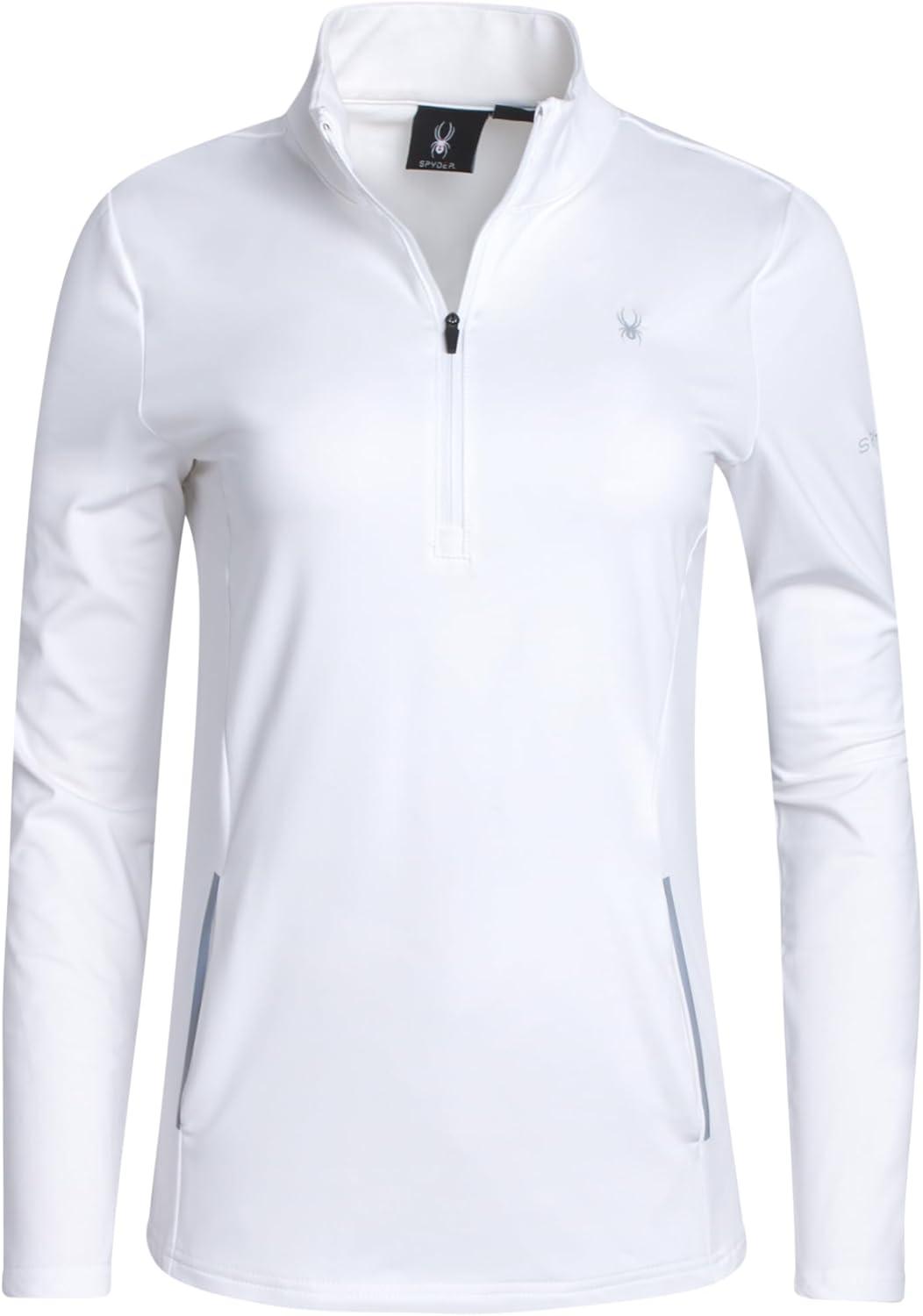 imageSpyder Womens Quarter Zip Pullover Performance Fleece 14 Zipper Mock Neck Sweatshirt Athletic Quarter Zip Pullover WomenWhite