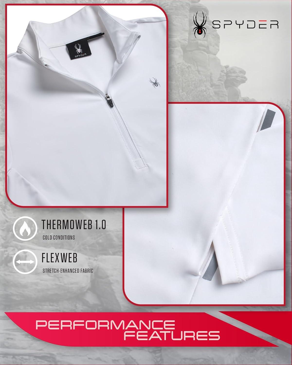 imageSpyder Womens Quarter Zip Pullover Performance Fleece 14 Zipper Mock Neck Sweatshirt Athletic Quarter Zip Pullover WomenWhite