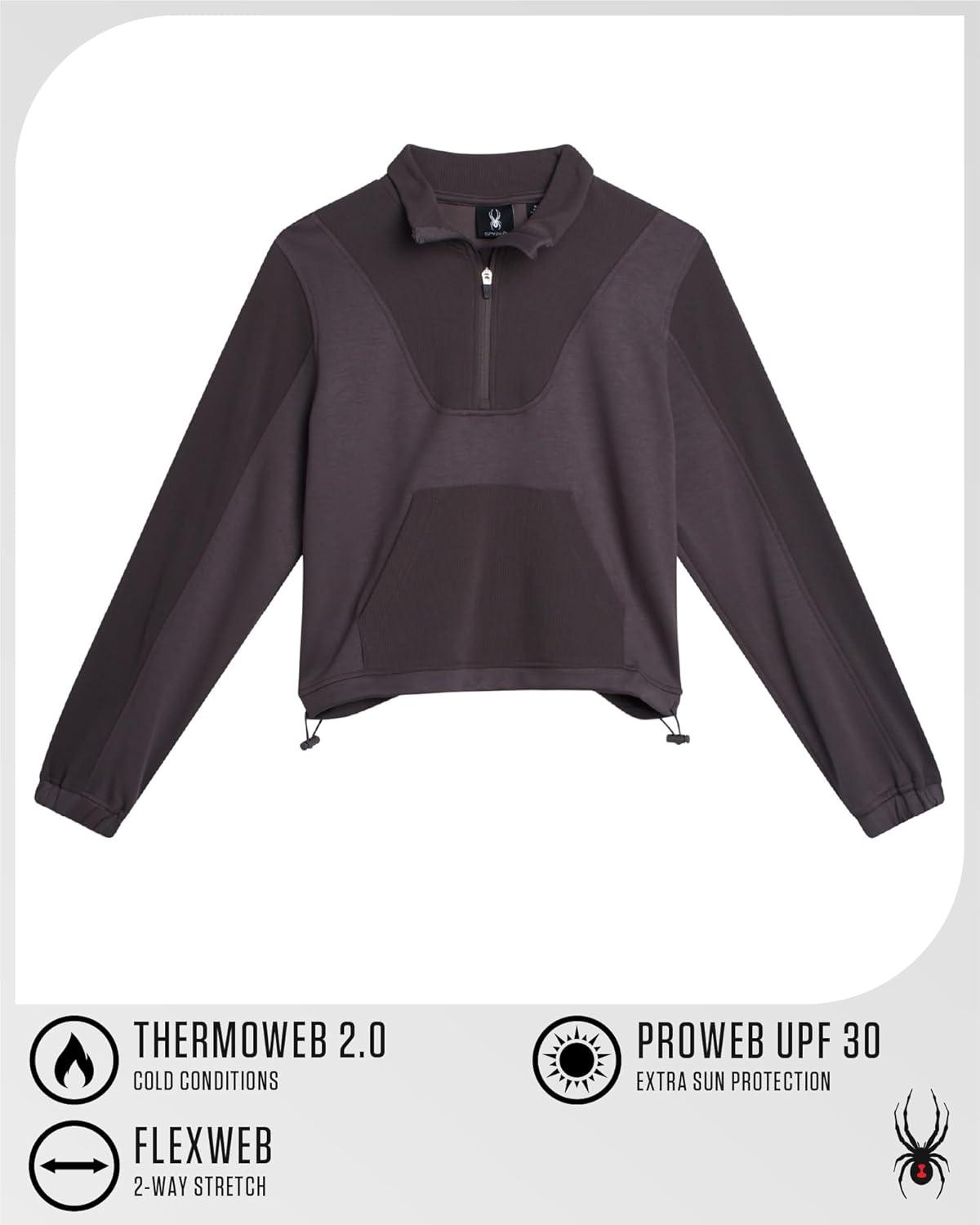 imageSpyder Womens Quarter Zip Pullover Performance Fleece Mock Neck Sweatshirt for Women Workout Sweater for Golf Hiking GymEspresso