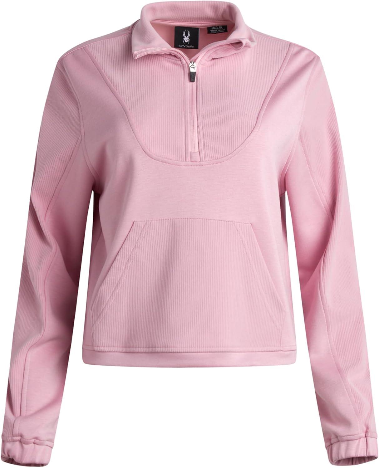 imageSpyder Womens Quarter Zip Pullover Performance Fleece Mock Neck Sweatshirt for Women Workout Sweater for Golf Hiking GymMauve Rose