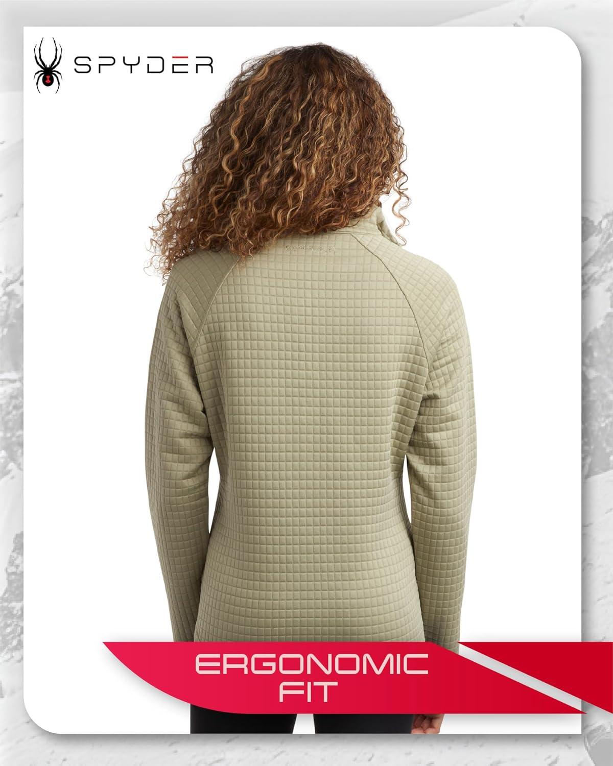 imageSpyder Womens Quarter Zip Pullover Sweatshirt 14 Zip Mock Neck Knit Fleece Pullover Sweatshirt for Women Sizes Run SmallSage