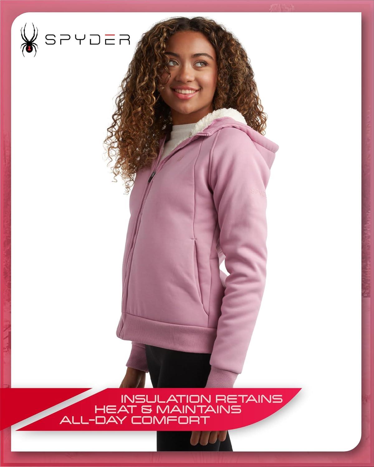 imageSpyder Womens Sherpa Fleece Jacket Heavyweight Waffle Knit Hoodies for Women Warm Thermal Zip Up Womens SweatshirtOrchid