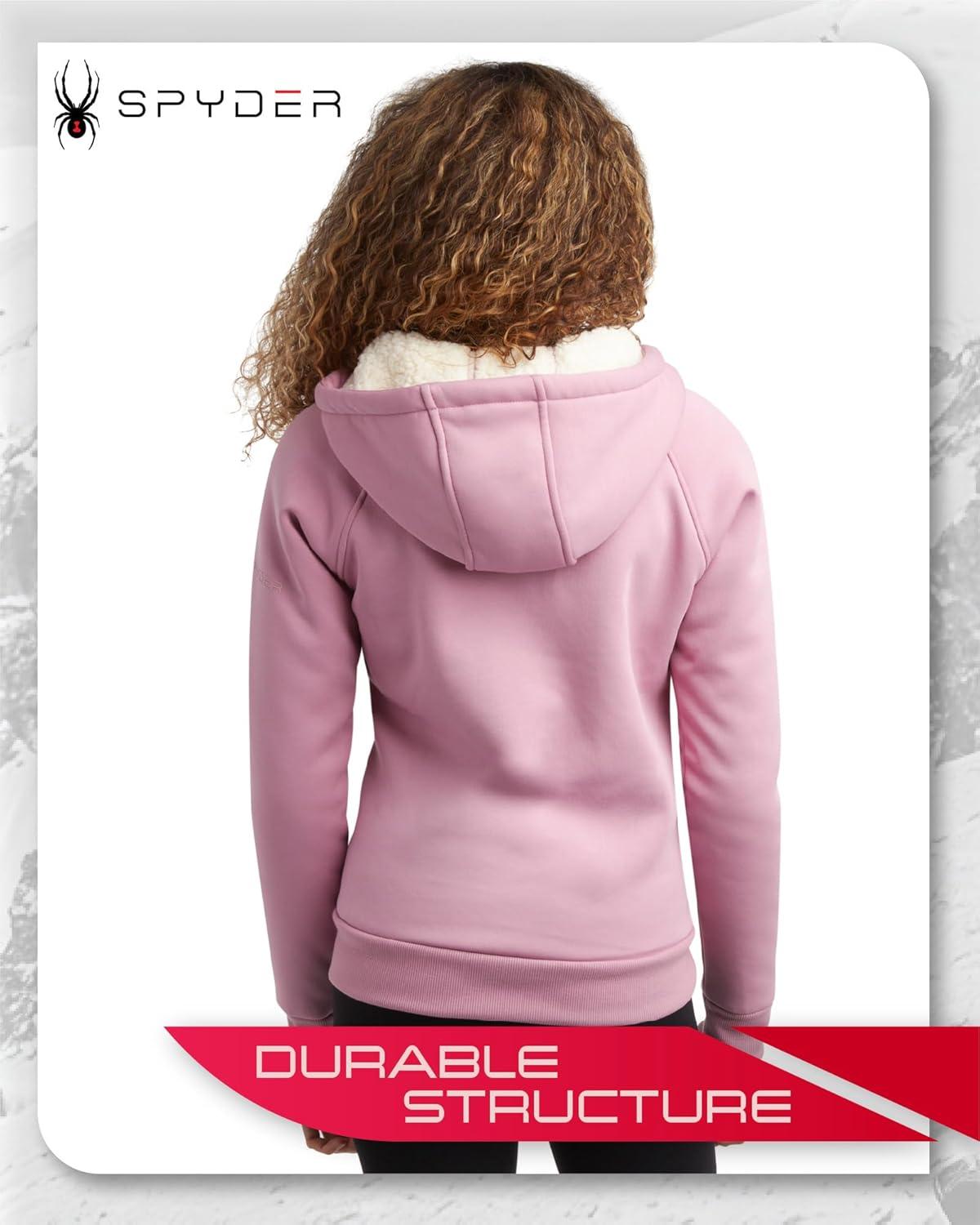 imageSpyder Womens Sherpa Fleece Jacket Heavyweight Waffle Knit Hoodies for Women Warm Thermal Zip Up Womens SweatshirtOrchid