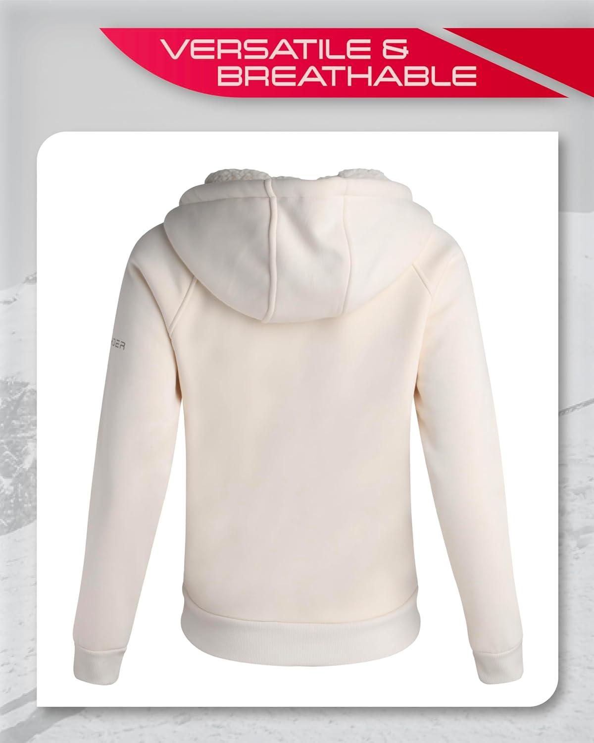 imageSpyder Womens Sherpa Fleece Jacket Heavyweight Waffle Knit Hoodies for Women Warm Thermal Zip Up Womens SweatshirtPearl
