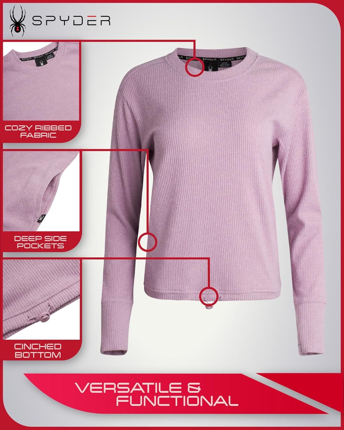 imageSpyder Womens Sweater Lightweight Fall Fashion Womens Top Wind Resistant Cozy Ribbed Pullover Knit Sweaters for WomenOrchid Heather