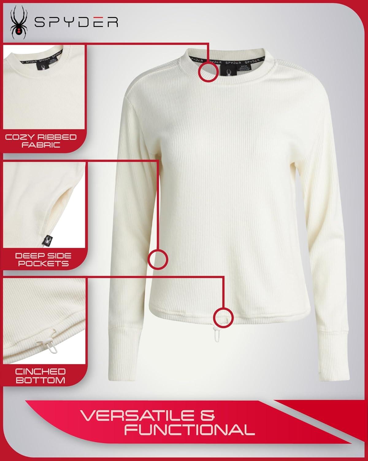 imageSpyder Womens Sweater Lightweight Fall Fashion Womens Top Wind Resistant Cozy Ribbed Pullover Knit Sweaters for WomenPearl