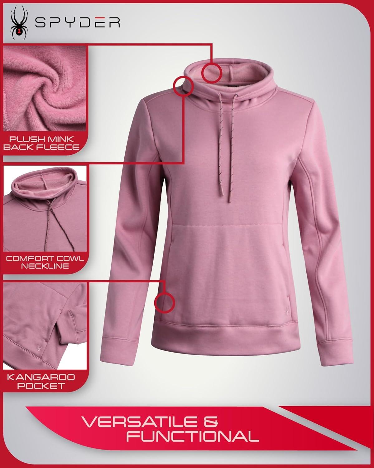 imageSpyder Womens Sweatshirt WindResistant Athletic Mock Neck Womens Tops Plush Fleece Pullover Sweatshirts for WomenOrchid