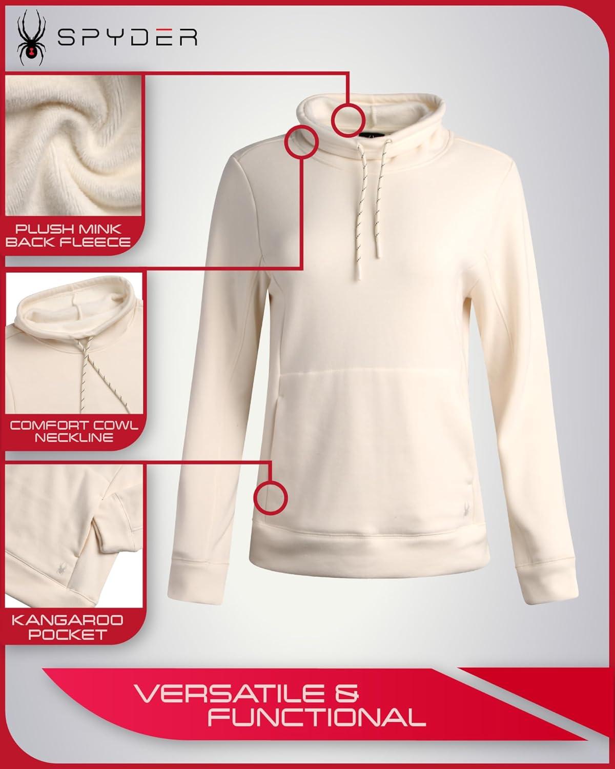 imageSpyder Womens Sweatshirt WindResistant Athletic Mock Neck Womens Tops Plush Fleece Pullover Sweatshirts for WomenPearl