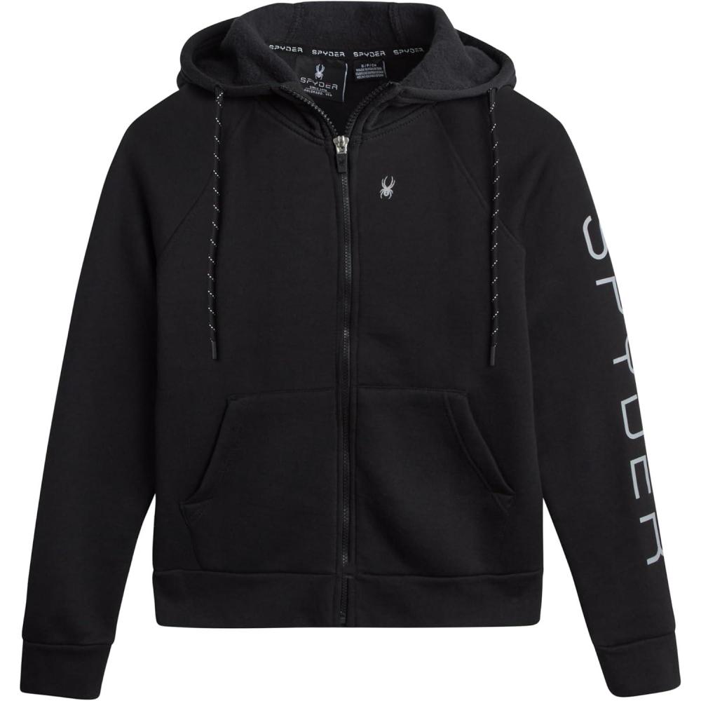 imageSpyder Womens Fleece Hoodie Athletic Performance Full Zip Up Soft Fleece Hooded Sweatshirt Available in Plus SizesBlack