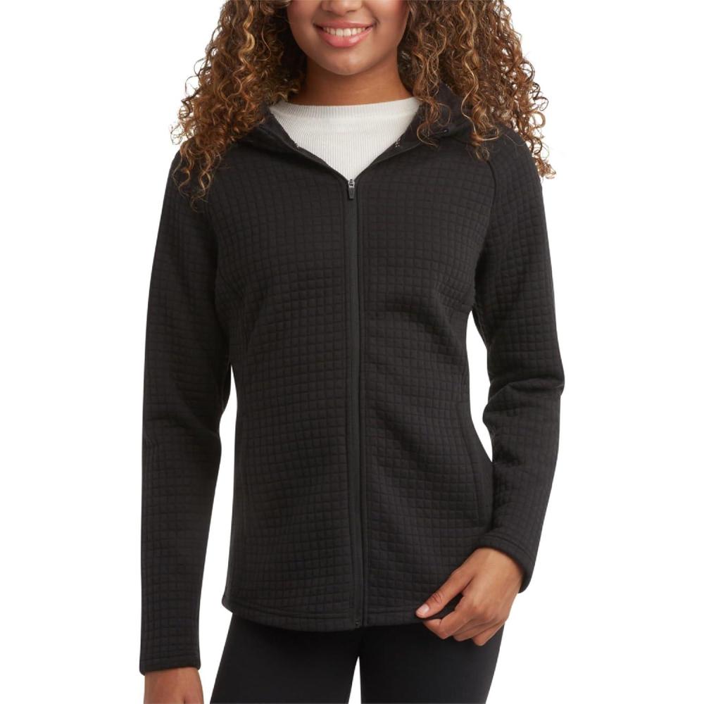imageSpyder Womens Fleece Sweatshirt UPF 30 Athletic Fleece Zip Up Wind Resistant Sweatshirt Cozy Knit Hoodies for WomenBlack