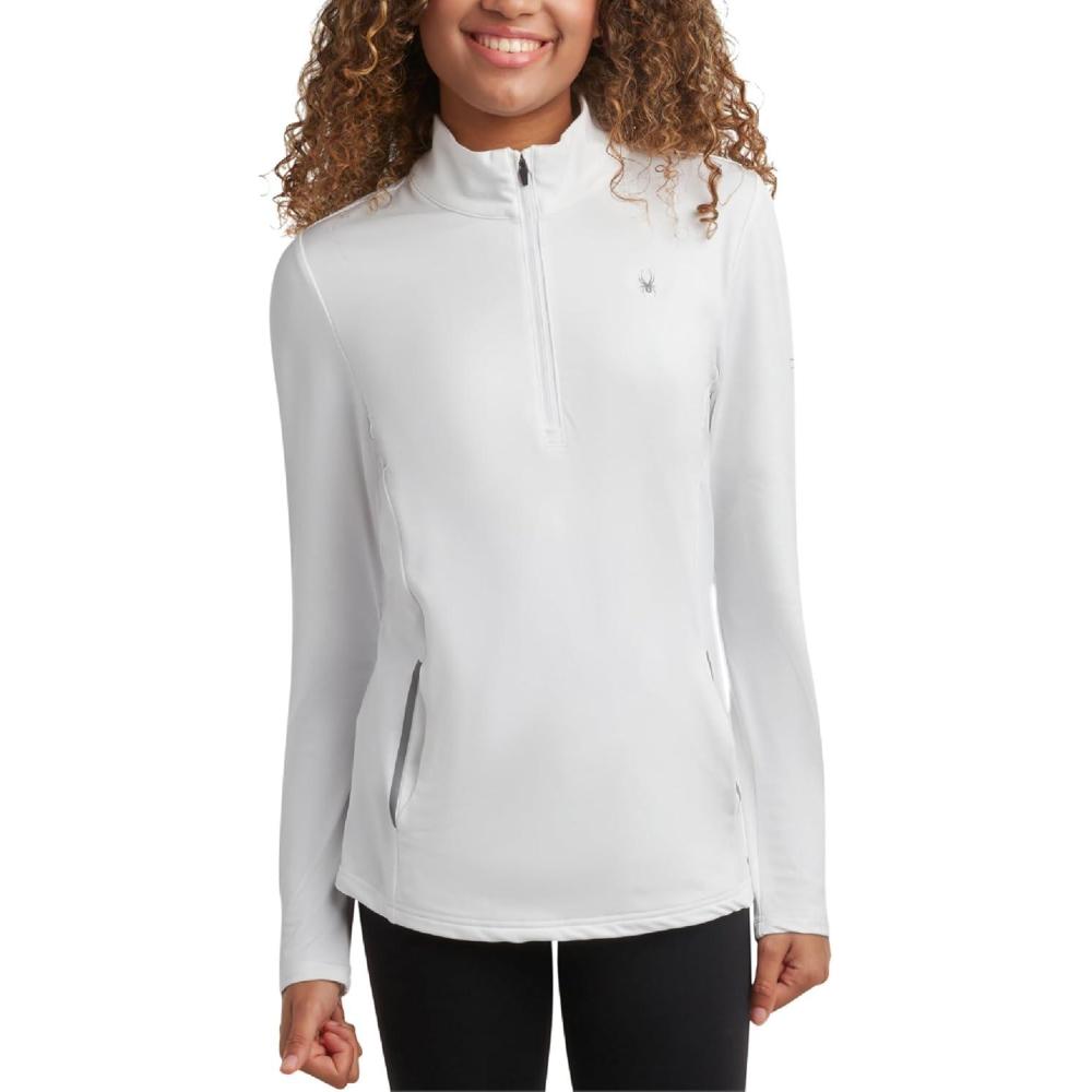 imageSpyder Womens Quarter Zip Pullover Performance Fleece 14 Zipper Mock Neck Sweatshirt Athletic Quarter Zip Pullover WomenWhite