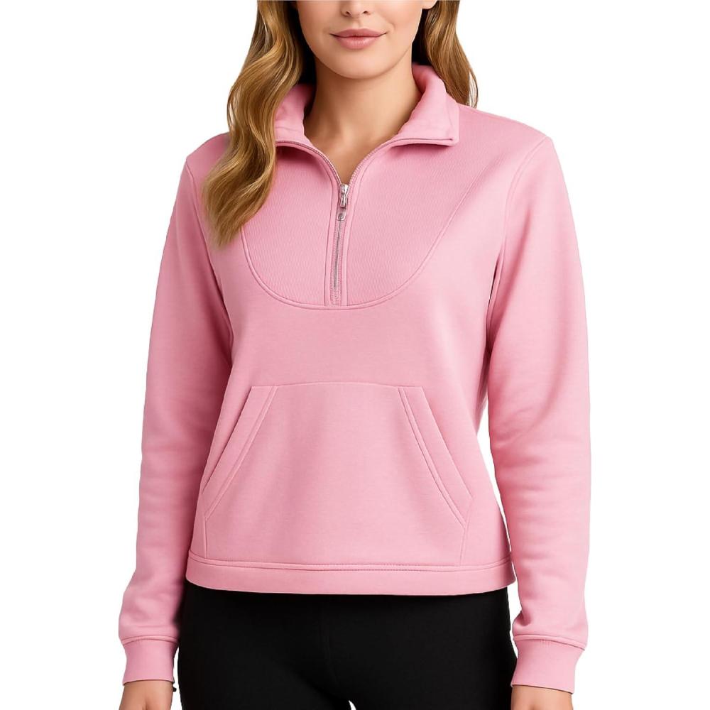 imageSpyder Womens Quarter Zip Pullover  Performance Fleece Mock Neck Sweatshirt for Women  Workout Sweater for Golf Hiking GymMauve Rose