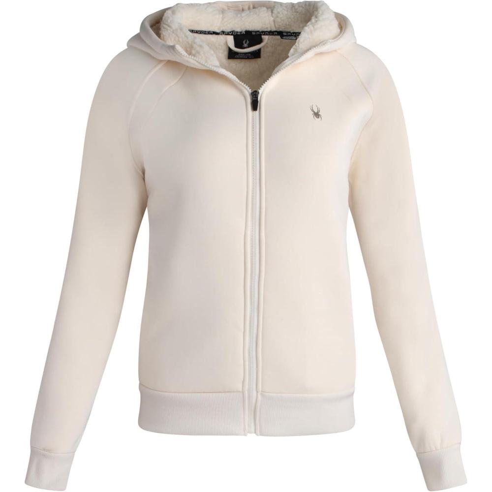 imageSpyder Womens Sherpa Fleece Jacket Heavyweight Waffle Knit Hoodies for Women Warm Thermal Zip Up Womens SweatshirtPearl