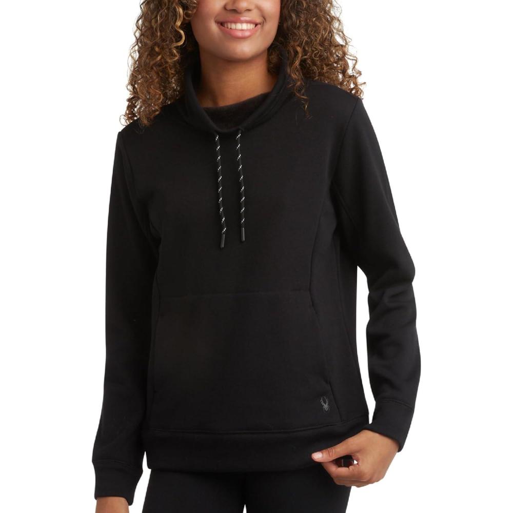 imageSpyder Womens Sweatshirt WindResistant Athletic Mock Neck Womens Tops Plush Fleece Pullover Sweatshirts for WomenBlack