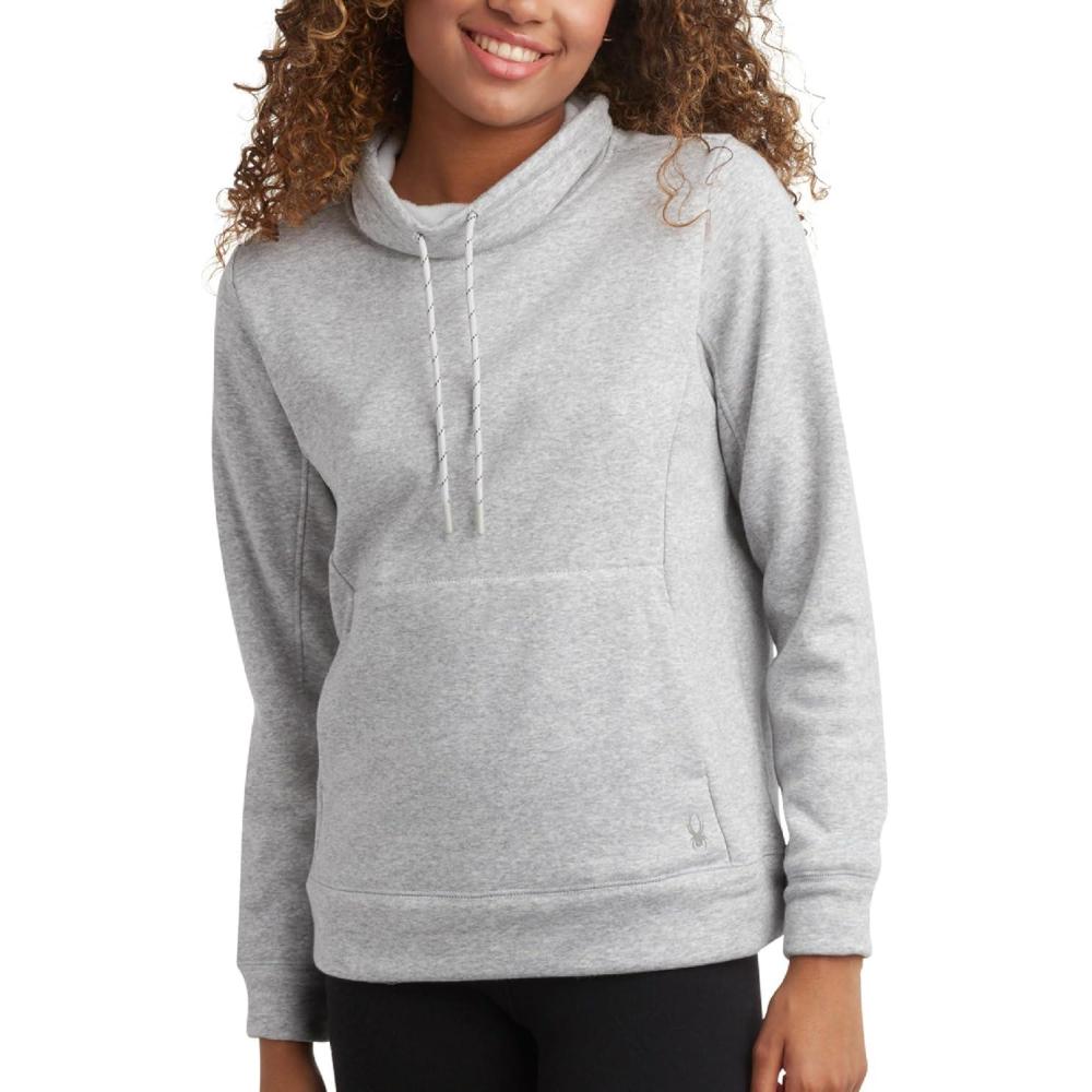 imageSpyder Womens Sweatshirt  WindResistant Athletic Mock Neck Womens Tops  Plush Fleece Pullover Sweatshirts for WomenLight Heather Grey
