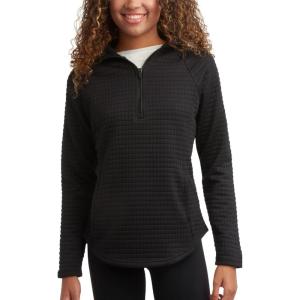 Spyder Womens Quarter Zip Pullover Sweatshirt – 1/4 Zip Mock Neck Knit Fleece Pullover Sweatshirt for Women (Sizes Run Small)(Black)