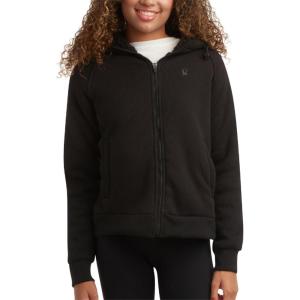 Spyder Womens Sherpa Fleece Jacket – Heavyweight Waffle Knit Hoodies for Women Warm Thermal Zip Up Womens Sweatshirt(Black)