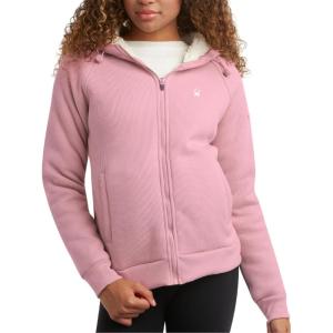 Spyder Womens Sherpa Fleece Jacket – Heavyweight Waffle Knit Hoodies for Women Warm Thermal Zip Up Womens Sweatshirt(Mauve Rose)