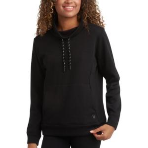 Spyder Womens Sweatshirt – Wind-Resistant Athletic Mock Neck Womens Tops – Plush Fleece Pullover Sweatshirts for Women(Black)