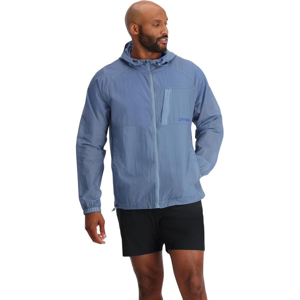 imageSpyder Mens Boulder Lite WindbreakerBlue Fog