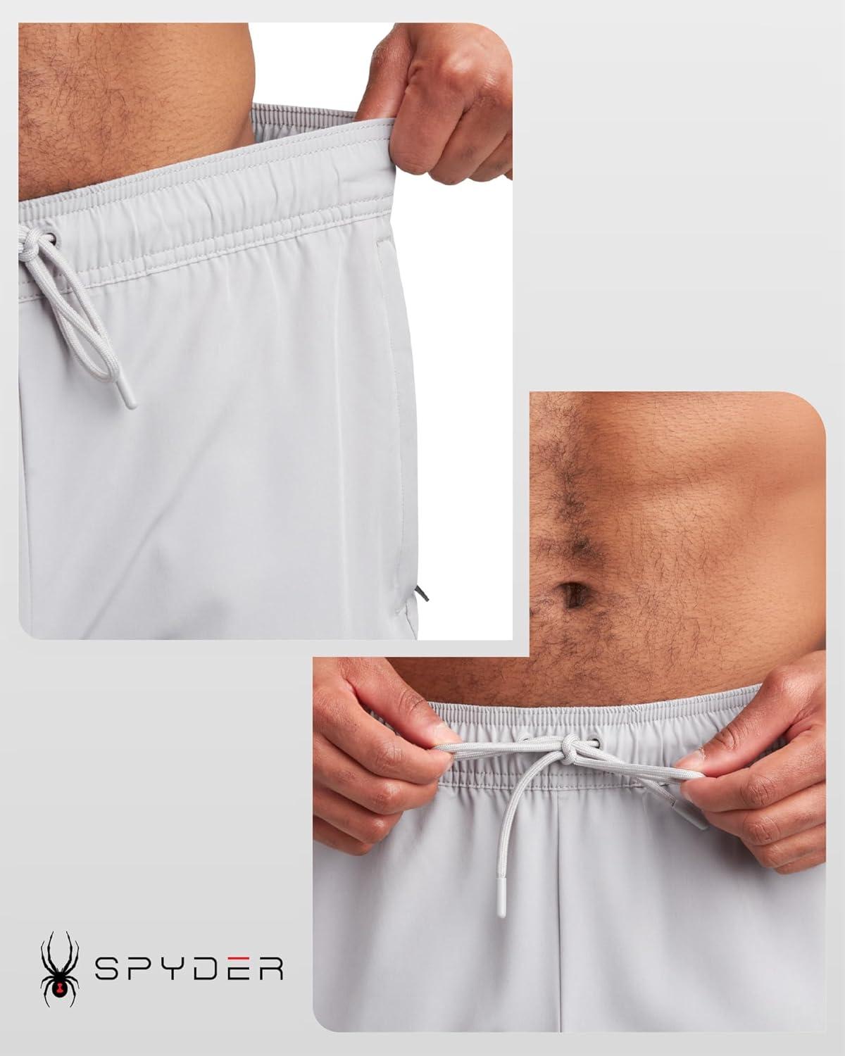 imageSpyder Mens Athletic Shorts 8 Inseam Lightweight Active Stretch Quick Dry Woven Workout Shorts for Men for Gym and RunningPewter