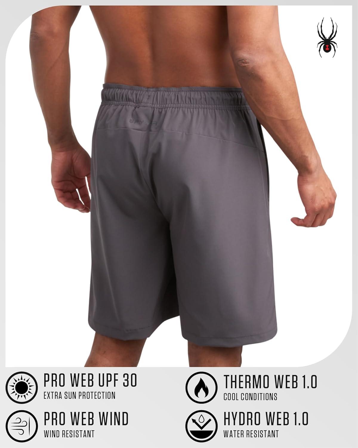 imageSpyder Mens Athletic Shorts 8 Inseam Lightweight Active Stretch Quick Dry Woven Workout Shorts for Men for Gym and RunningPolar