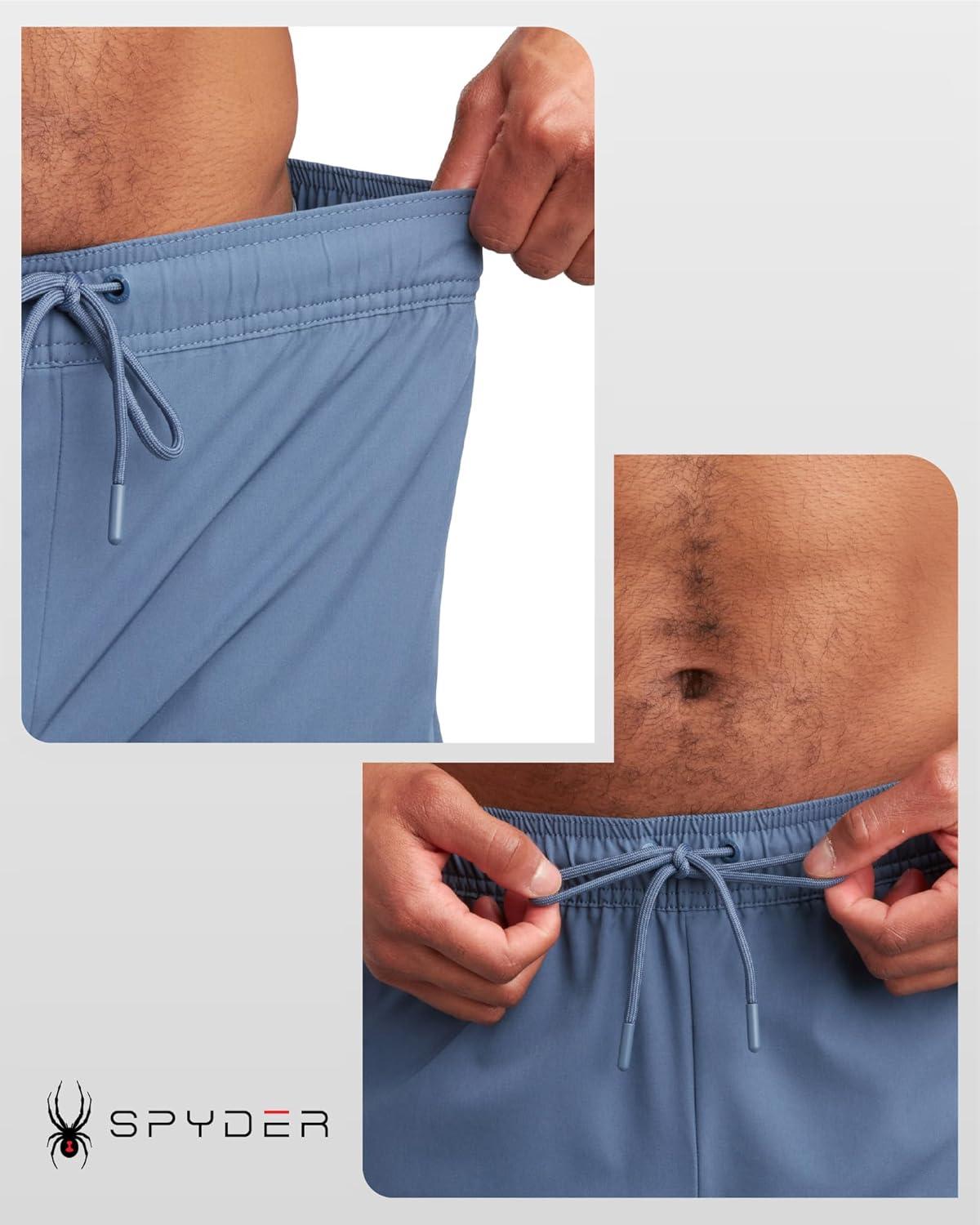 imageSpyder Mens Athletic Shorts 8 Inseam Lightweight Active Stretch Quick Dry Woven Workout Shorts for Men for Gym and RunningSlate Blue