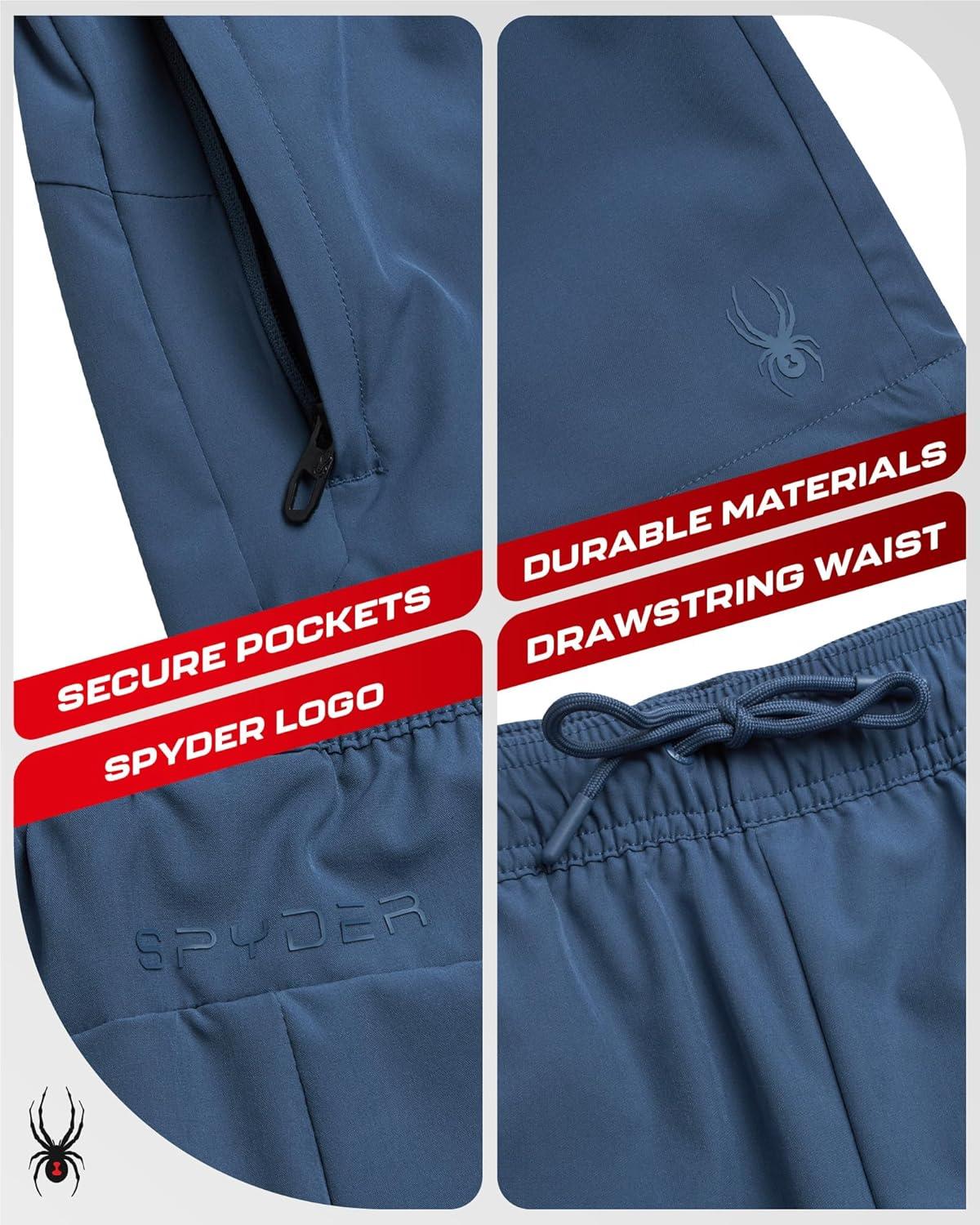 imageSpyder Mens Athletic Shorts 8 Inseam Lightweight Active Stretch Quick Dry Woven Workout Shorts for Men for Gym and RunningSlate Blue