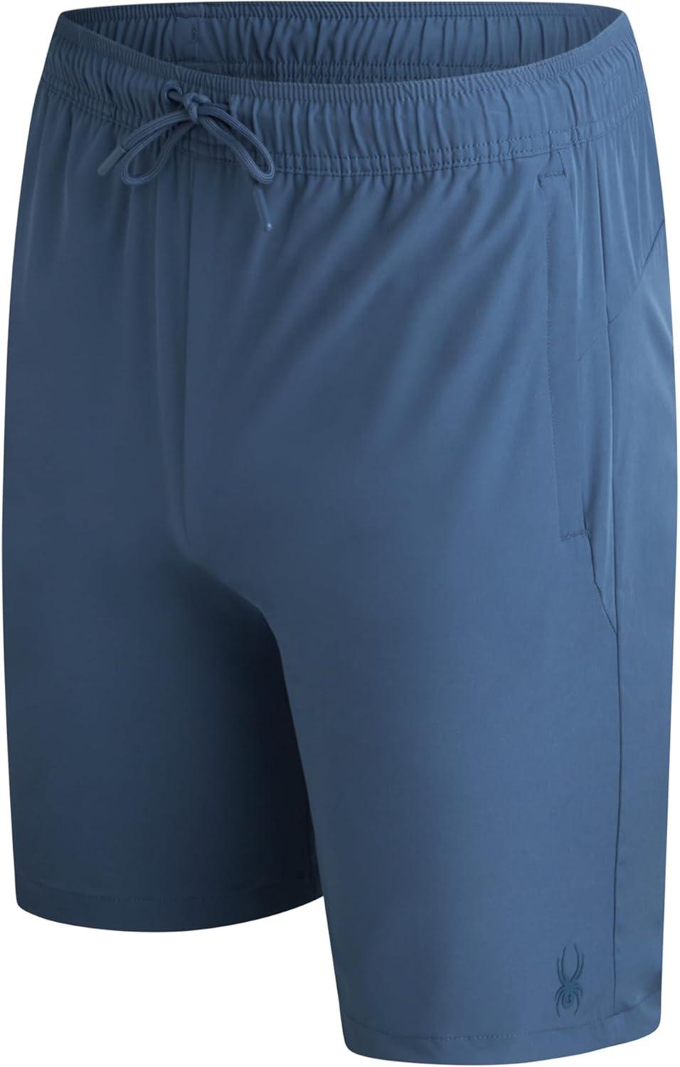 imageSpyder Mens Athletic Shorts 8 Inseam Lightweight Active Stretch Quick Dry Woven Workout Shorts for Men for Gym and RunningSlate Blue