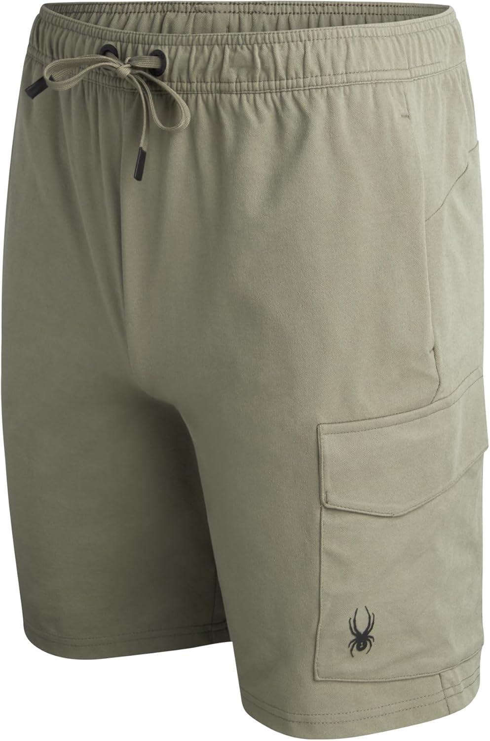 imageSpyder Mens Athletic Shorts Stretch Tech Fleece Gym Shorts for Men with Elastic Drawstring Waist amp Pockets for WorkoutBrown Stone