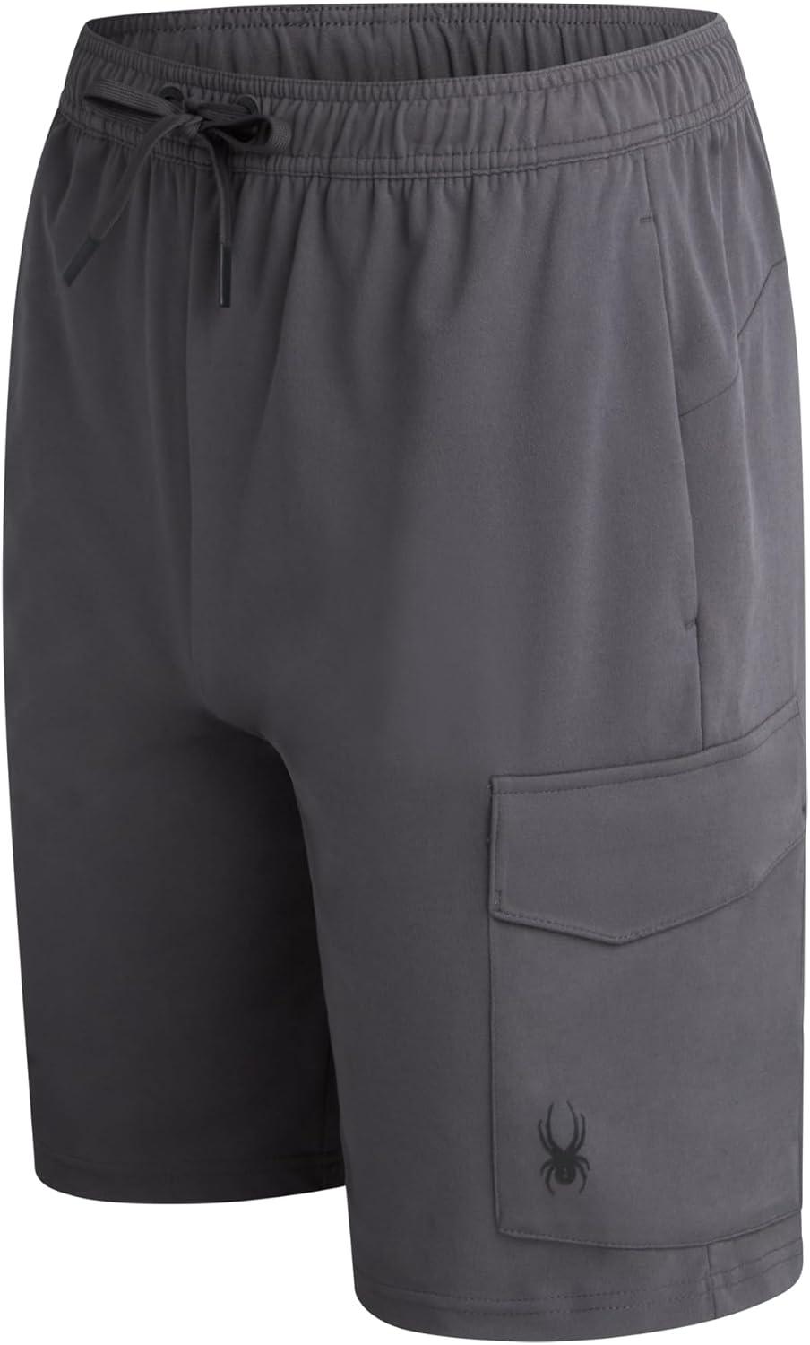 imageSpyder Mens Athletic Shorts Stretch Tech Fleece Gym Shorts for Men with Elastic Drawstring Waist amp Pockets for WorkoutPolar