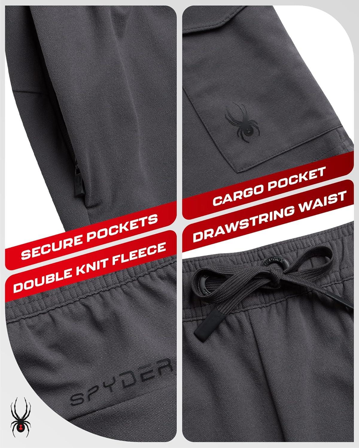 imageSpyder Mens Athletic Shorts Stretch Tech Fleece Gym Shorts for Men with Elastic Drawstring Waist amp Pockets for WorkoutPolar