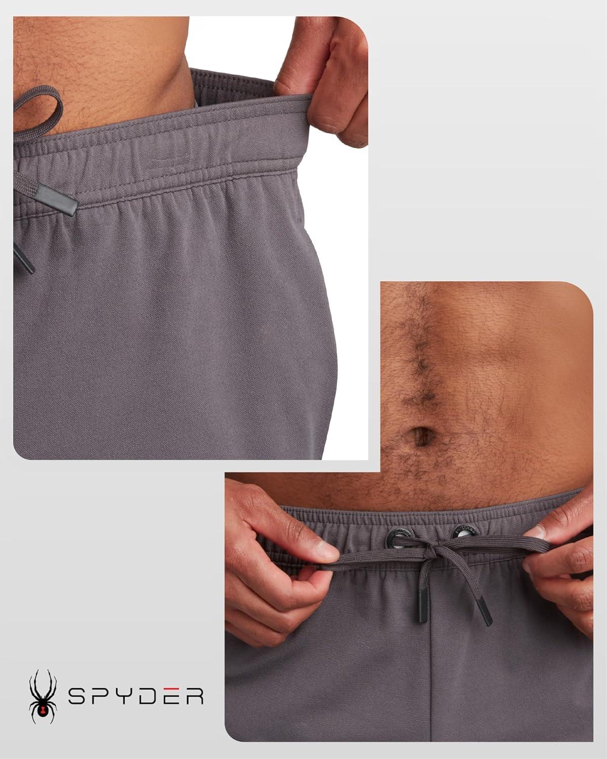 imageSpyder Mens Athletic Shorts Stretch Tech Fleece Gym Shorts for Men with Elastic Drawstring Waist amp Pockets for WorkoutPolar