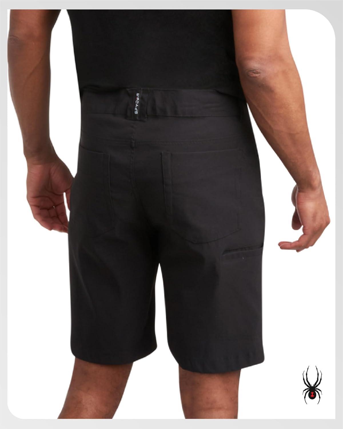 imageSpyder Mens Tech Shorts UPF 30 Lightweight Performance Stretch WaterResistant 5Pocket Woven Shorts for Men 3038Black