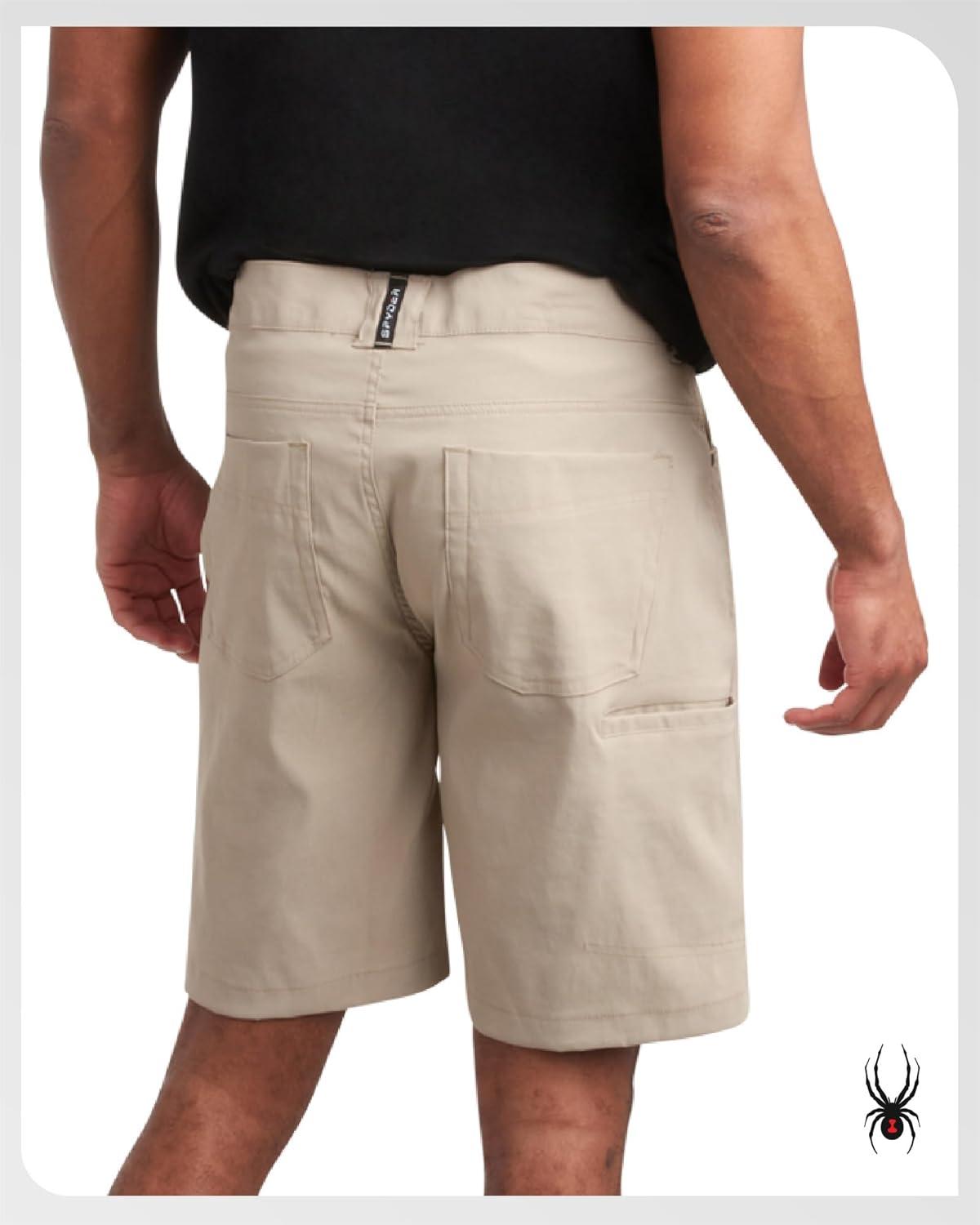 imageSpyder Mens Tech Shorts UPF 30 Lightweight Performance Stretch WaterResistant 5Pocket Woven Shorts for Men 3038Gravel