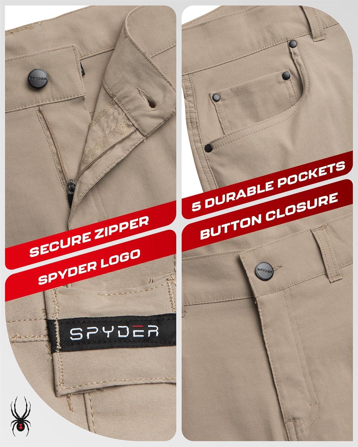 imageSpyder Mens Tech Shorts UPF 30 Lightweight Performance Stretch WaterResistant 5Pocket Woven Shorts for Men 3038Gravel