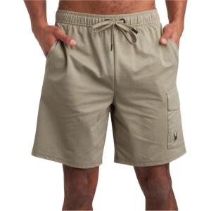 Spyder Mens Athletic Shorts – Stretch Tech Fleece Gym Shorts for Men with Elastic Drawstring Waist & Pockets for Workout(Brown Stone)