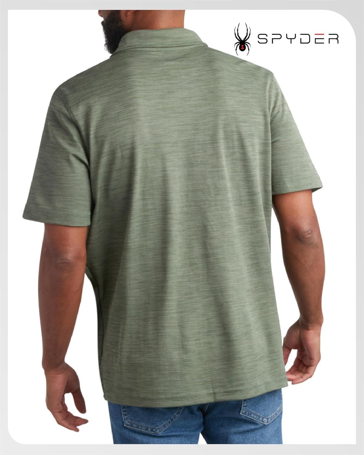 imageSpyder Mens Golf Shirts Lightweight MoistureWicking Athletic Performance Collared Short Sleeve Polo Shirts for MenSpruce Green