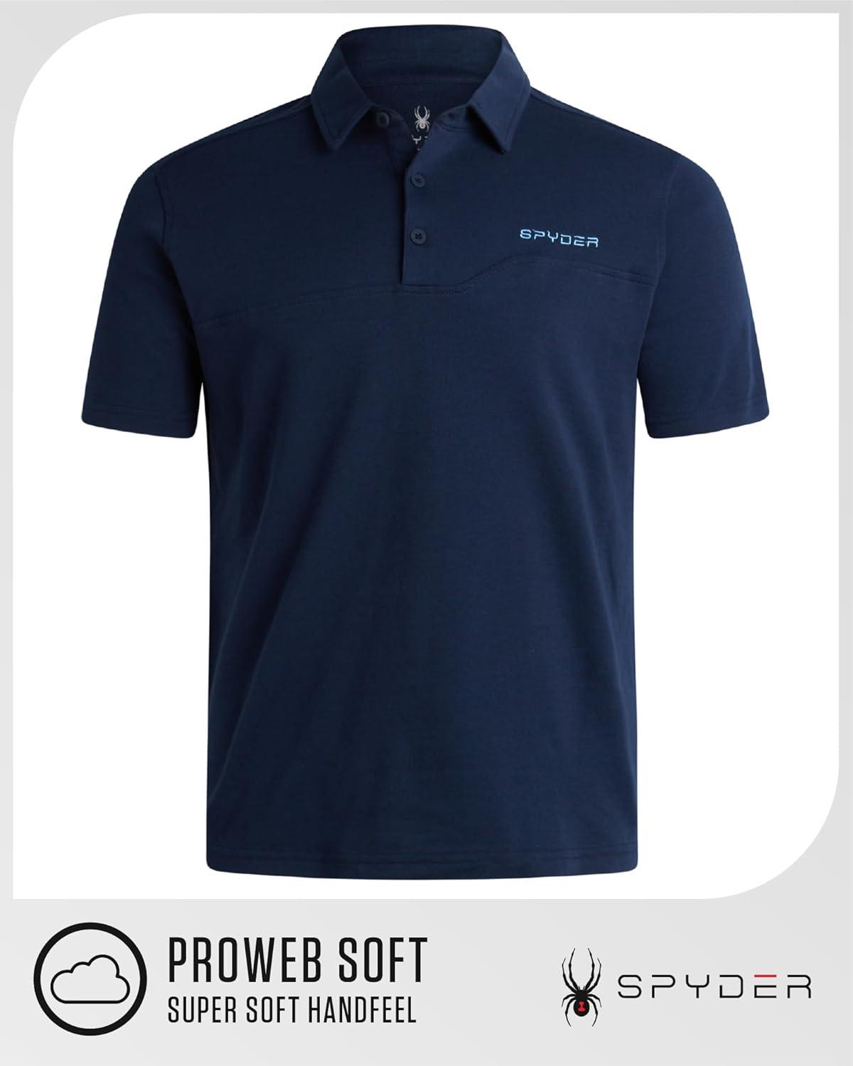 imageSpyder Mens Polo Shirts Breathable Casual Cotton Short Sleeve Polo Shirt Lightweight Collared Golf Shirts for MenNavy